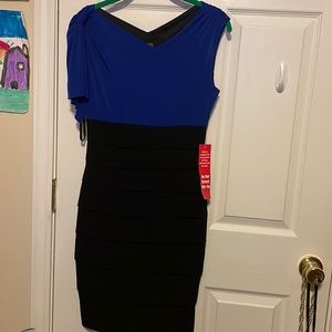 New black and navy blue sexy dress